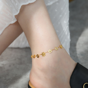 Various 18K PVD Gold Stainless Steel Daisy Flower Jewelry: Necklace Bracelet <b>Earrings</b> Bangle & Anklet Waterproof &Hypoallergenic - Product Image 6