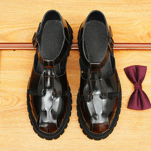 Bottes en cuir de vachette 2026 pour homme, style britannique vintage, automne-hiver, à semelle épaisse, avec boucle, montantes, chaussures de travail en cuir - Product Image 6