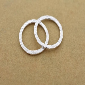 Accessoires de composants de bijoux en argent sterling 925 avec finition marteau rond - Product Image 3
