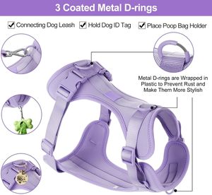 New Lightweight Custom Logo Pet Dog Safety Harness Adjustable Soft Padded Air Layer Dog Harness With Rubber Dog Collar Leash Bag - Product Image 3