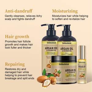 Bestseller Arganolie Shampoo En Conditioner Set-Marokkaanse Zorg Met Keratine-Voor Krullend, Steil, Droog En Beschadigd Haar - Product Image 4