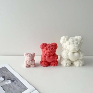 3D TEDDY Rose Bear nến đám cưới <span class=keywords><strong>l</strong></span>àm Silicone khuôn bánh công cụ cho crafting đẹp nến - Product Image 1