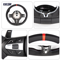 Volant de performance en cuir suédé avec surpiqûres rouges pour BMW E90-E93/E70-E71/E12/E53/E89/E84/E81/E87/E82/E88