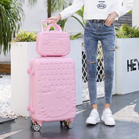Valise trolley rigide pour enfants, bagage de voyage pour filles avec valise de 14 pouces