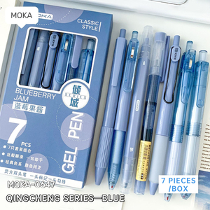 Set di <span class=keywords><strong>Penne</strong></span> Kawaii da 7 Pezzi con Logo Personalizzato, Inchiostro ad Asciugatura Rapida, Cancelleria Giapponese, Articoli Estetici per la Scuola, Penna a Sfera - Product Image 4