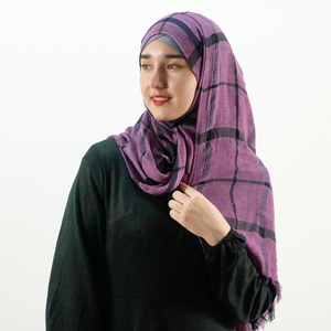 Accesorios <span class=keywords><strong>de</strong></span> Ropa Étnica <span class=keywords><strong>de</strong></span> Moda, <span class=keywords><strong>Tela</strong></span> Modal Voile para Bufandas, Viscosa Tailandesa, Hijab, Chales a Cuadros, Calidad Turca para Mujer - Product Image 2
