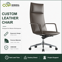 Chaise de bureau exécutive moderne en cuir PU, hauteur réglable, fonction pivotante, design ergonomique, base métallique imperméable pour usage commercial