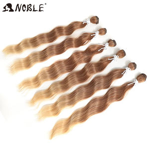 Estensioni per Capelli in Fibra Sintetica Resistente al Calore, Effetto Ondulato, per Tinture Bionde, 6 Pezzi/Confezione - Product Image 1