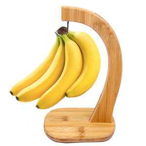 <span class=keywords><strong>Porte</strong></span>-fruits en bois de bambou avec crochet en acier inoxydable naturel - Product Image 3