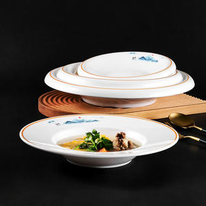 Plato comercial Plato de sombrero de paja de melamina Plato hondo para aperitivos Pasta Sopa Salchicha de sangre de pescado en Escabeche - Product Image 2