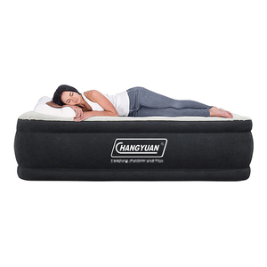 Colchón de cama de aire inflable tamaño Queen de PVC flocado cómodo personalizado hipoalergénico con bomba integrada - Product Image 5