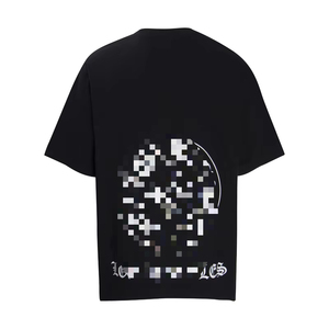 T-Shirt Unisex a Maniche Corte <span class=keywords><strong>in</strong></span> <span class=keywords><strong>Cotone</strong></span> 100% con Stampa Serigrafica di Cuori Cromati ad Alta Grammatura 240g, Stile Hip Hop, Vendita all'Ingrosso - Product Image 6