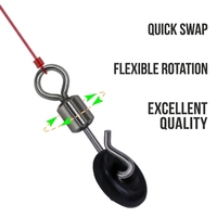 Mousqueton pivotant en forme de Q pour la pêche, connecteur rapide, accessoires de pêche à la carpe