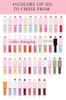 Huile à lèvres brillant nourrissant avec pompon hydratant en gros végétarien dodu huile à lèvres changement de couleur beauté peut imprimer Logo