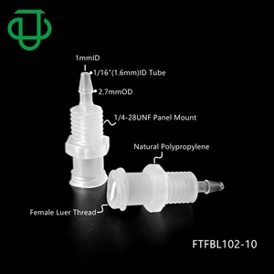 Y tế PP hose barb vách ngăn Công Đoàn nữ luer chủ đề 1/4-28 UNF Bảng điều khiển gắn kết thép gai luer khóa phù hợp - Product Image 2