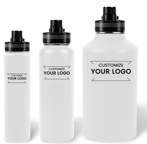 Bouteilles d'eau en acier inoxydable avec impression sérigraphique 3D, couleurs, logos et tailles personnalisables. - Product Image 4