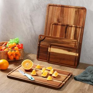 Juego de Tablas de Cortar de Madera de Acacia, Tablas Grandes para Charcutería con Ranura Profunda para Jugos, Bandejas de Bloque de Carnicero, Juego de Tablas para Servir - Product Image 5