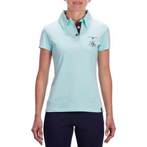 POLO d'équitation pour femmes, vêtement à manches courtes, vert mer, offre spéciale - Product Image 2