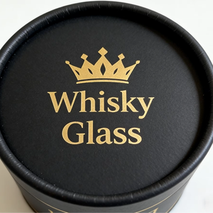 Tube d'emballage élégant pour verre à whisky noir - Boîte cylindrique en papier ronde de luxe pour whisky, emballage cylindrique pour verre à vin - Product Image 1
