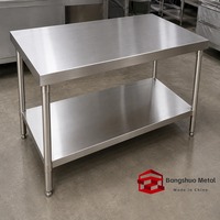 Table de travail en acier inoxydable sur mesure, non standard, pour cuisine commerciale, fabriquée en usine