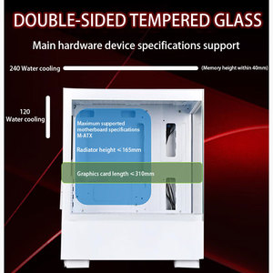 GAINWARD Enchanting MINI No Pillars Chasis Lado de vidrio templado Transparente 4 ranuras para tarjetas PCIE Mid-Tower Case Computer Case - Product Image 4