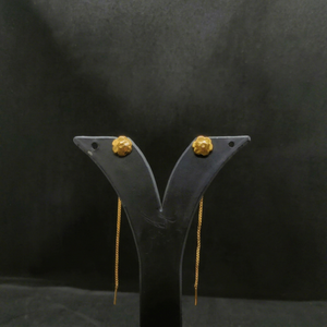 Boucles d'oreilles pendantes longues en or avec motif floral, légères et tendance, bijoux fantaisie pour femmes et jeunes filles, vente en gros - Product Image 1