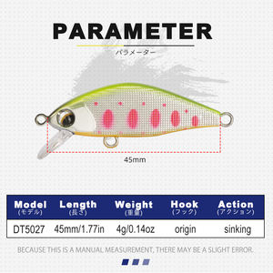 D1 Hoogwaardige Minnow Aas Jerkbait Kunstmatige Hardbaits Minnow Aas Vis Aas voor Zoetwater Baars en Baars - Product Image 2