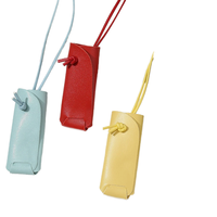 Pochette de rangement portable en cuir PU pour rouges à lèvres, style coréen, sac de maquillage, pendentif breloque, collier pour femme, promotionnel