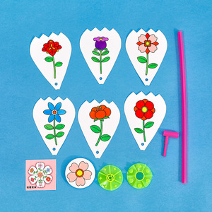 Kinder kreative Malerei Graffiti Windmühle Cartoon Puzzle kleines Geschenk Kindergarten handgemachte DIY niedlichen Papier Windmühle - Product Image 4