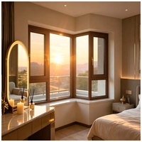 Ventana Francesa de Aluminio con Doble Acristalamiento Negro, Moderna, Insonorizada, Resistente a Huracanes, Personalizada para Casas