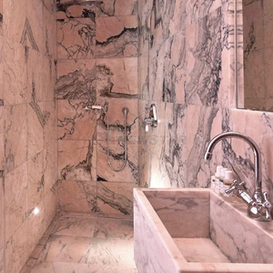 Prezzo di fabbrica personalizzato sogno in marmo rosa lavabo Top bagno di lusso moderno piedistallo in marmo lavandino - Product Image 4