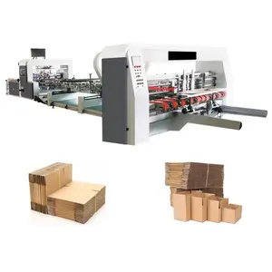 Alta Velocidade Computador Controle Papelão Ondulado Carton Box Automatic Folder Gluer Machine / Carton box making machine