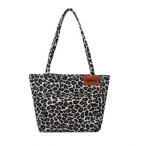 2022 Newest <b>Large</b> Capacity <b>Canvas</b> Handbag Western Leopard Print Fashionable Casual Preppy Shoulder <b>Bag</b> Dual Portable Lady - Product Image 5