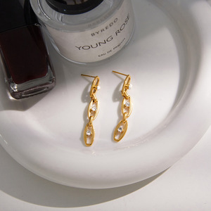 Geometric Crystal <b>Stud</b> Earrings <b>Titanium</b> Steel Bezel Setting Everyday Wear - Product Image 3
