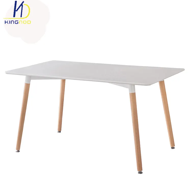 Restaurant Furniture MDF Rectangular Leisure Tables with Wood Legs