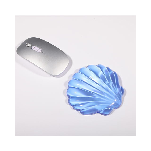 Custom Conch Printed Blue Crystal Mouse Pad Anime Computer Transparent Silicone anti-slip Gaming Mouse Pad Wrist Rest for Office