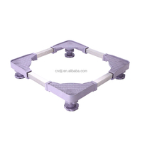 Support de réfrigérateur réglable V-STAR en acier inoxydable et plastique avec 4 pieds fixes, support latéral unique pour lave-linge