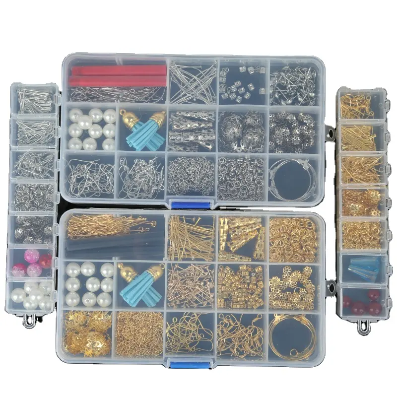 DIY Ohrring Erkenntnisse Material Perlen Tasse Ohrring Haken perlen Quaste Anhänger Jump Ringe Pins Box Sets Erkenntnisse Für Schmuck Machen