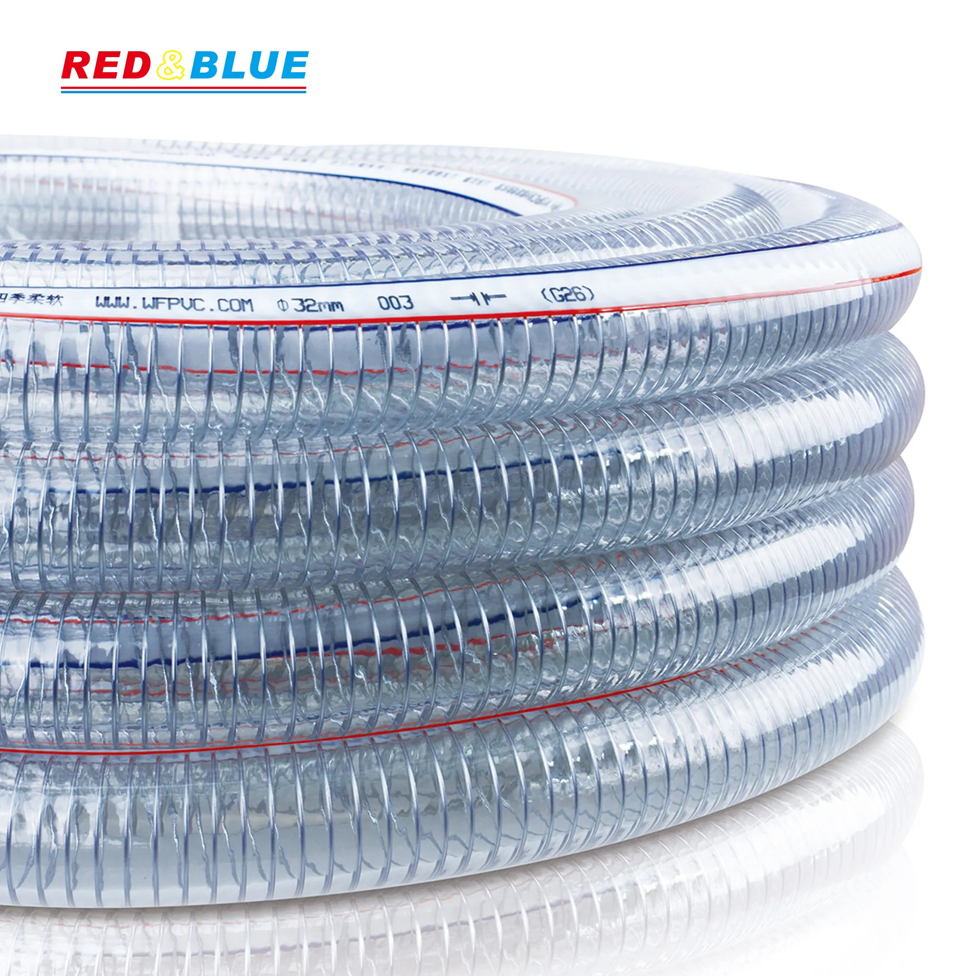 Bán Hot Nhà Máy Nhà Cung Cấp Nước Băng Tải Gia Cố Pvc Dây Thép Ống Nhiên Liệu Trong Suốt Pvc Hose