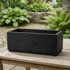 Jardinera Rectangular de Madera de Mango Kyoto Shou-Sugi-Ban 70x35x35 cm |   Jarrón de Mesa Ecológico Hecho a Mano, Venta al por Mayor Aqudus Saleem - Product Image 2