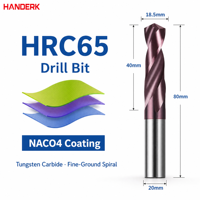 Forets en carbure monobloc de haute qualité HANDERK HRC65, foret hélicoïdal avec revêtement AlTiN, haute précision, modèle TBZ65 pour machine-outil CNC