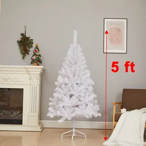 Middelgrote Poppenhuis Kerstboom Witte Kunstmatige Onverlichte Scharnierende Sparren Full Tree Medium Kerstboom