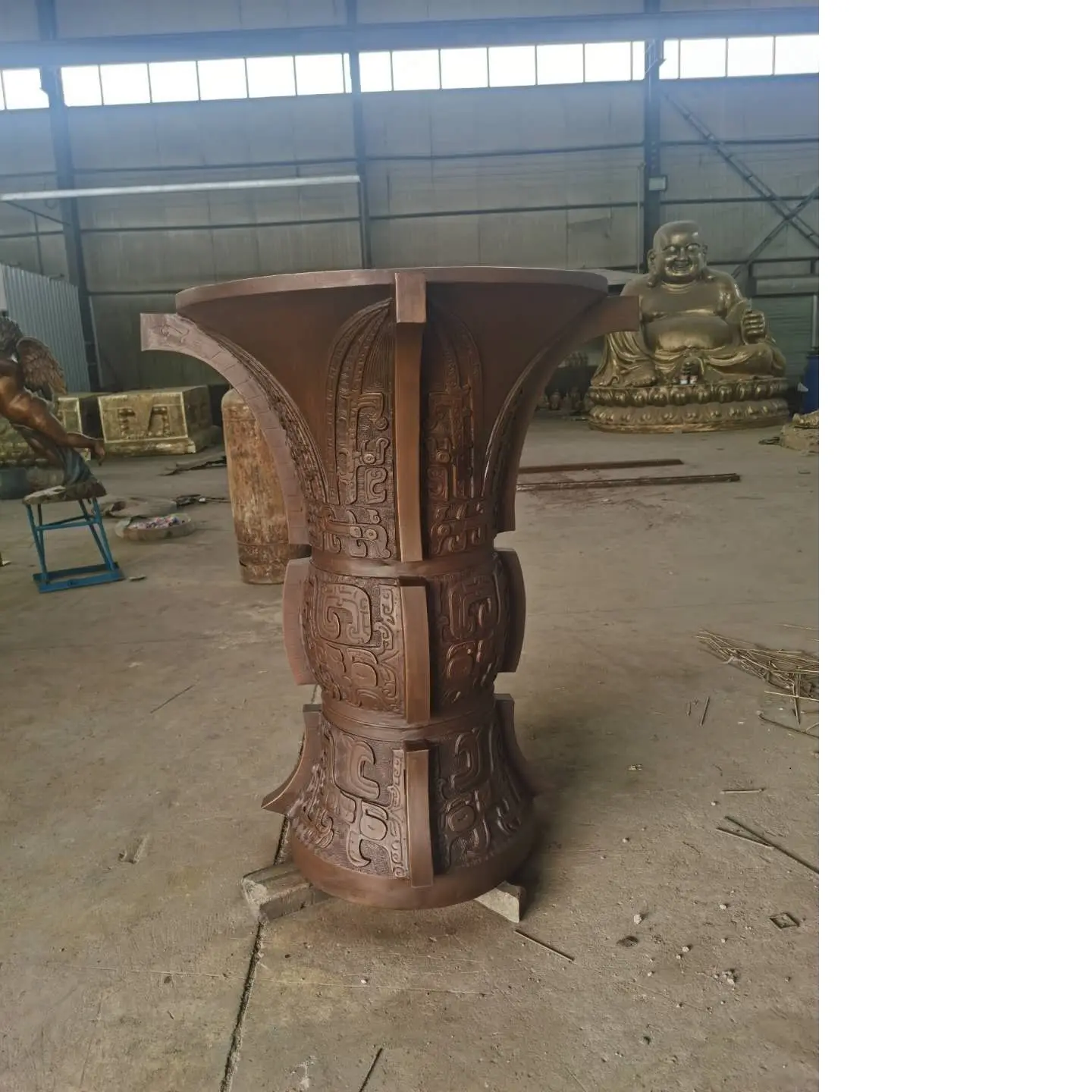 大型中国アンティークブロンズ製品金属銅植木鉢