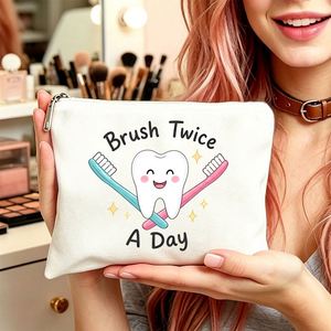 Pochette à maquillage, sac cadeau pour femmes, pochette à maquillage sur le thème dentaire pour maman, filles, amies, cadeaux idéaux pour les voyages, les anniversaires - Product Image 2