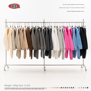Sweat-shirt à capuche pour <span class=keywords><strong>homme</strong></span>, mode américaine automne/hiver 2025, couleur unie, 100% coton, doublé en polaire, épaissi, pour l'hiver - Product Image 3