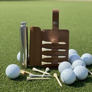 RR Envío Rápido: Soporte para Tees <span class=keywords><strong>de</strong></span> <span class=keywords><strong>Golf</strong></span> con Funda para Petaca, Petaca Portátil, Bolsa <span class=keywords><strong>de</strong></span> Cuero PU para Tees <span class=keywords><strong>de</strong></span> <span class=keywords><strong>Golf</strong></span>, Accesorios Deportivos <span class=keywords><strong>de</strong></span> <span class=keywords><strong>Golf</strong></span> para Exteriores - Product Image 3