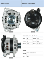 Alternateur de voiture Denso 1042106270 1042106660 1042106660 pour Ford F-150 5.0L 2011 à 2013