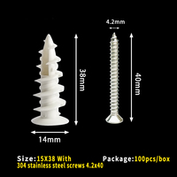 Ancrage pour cloison sèche en plastique et nylon (8L * 1-1/2) avec 304 vis en acier inoxydable Ancres pour plaques de plâtre