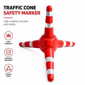 Marqueur de sécurité routière réfléchissant haute visibilité, cône de signalisation routière en plastique durable pour avertissement sur <span class=keywords><strong>autoroute</strong></span> et parking - Product Image 1
