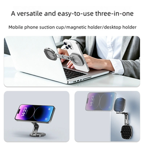 3 in 1 Magnetic Phone <b>Stand</b> Bionic Suction Cup 360 Rotation Portable Palm Size <b>Desktop</b> Holder for Smooth Surface - Product Image 3
